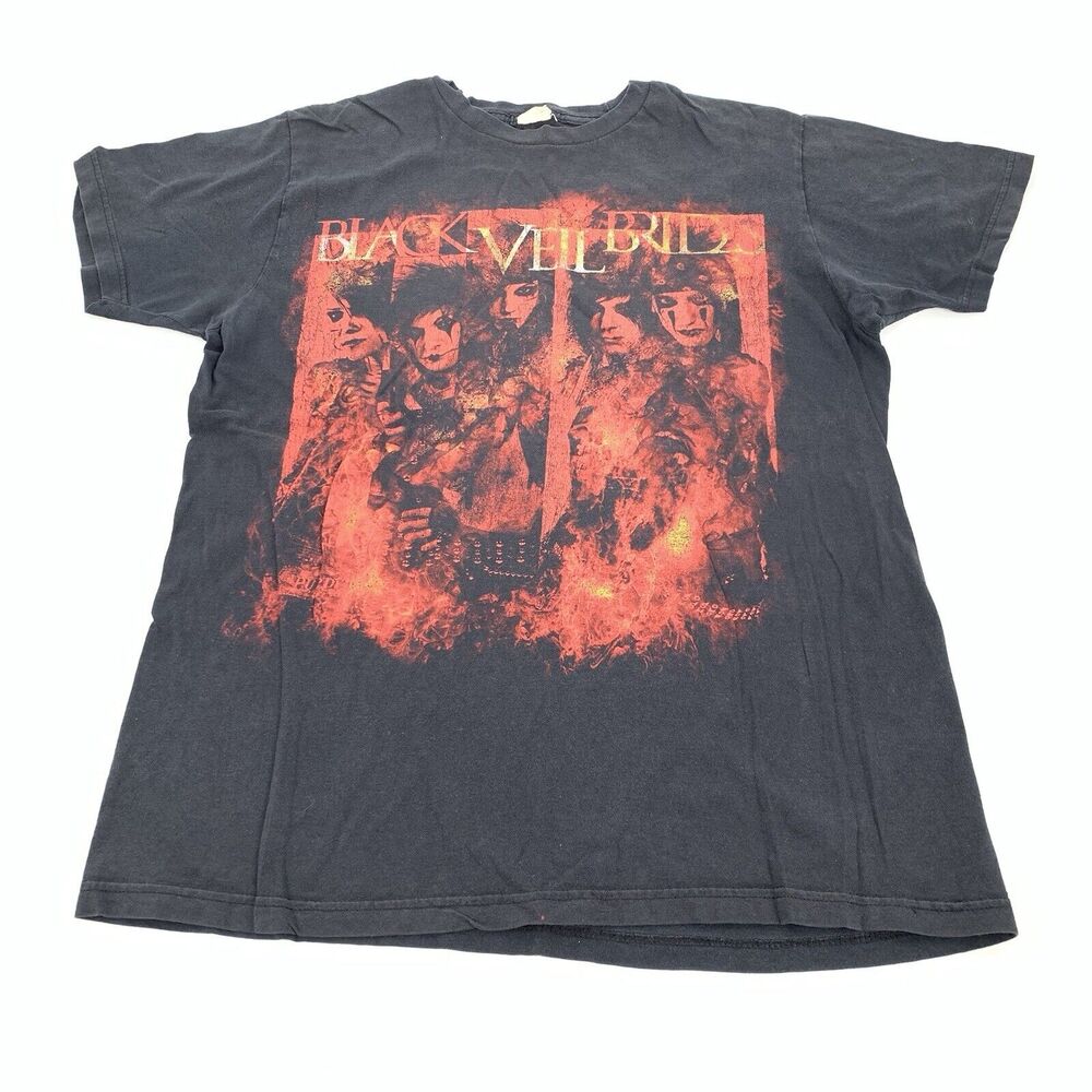2006 Black Veil Brides Short Sleeve Rock Band T-Shirt Medium Adult Black Red M